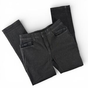 MTHD Mens Black Straight Leg Jeans 32x32 Double Layer Pocket Angled Knee Seams